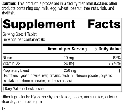 B6-Niacinamide, 90 Tablets, Rev 17 Supplement Facts