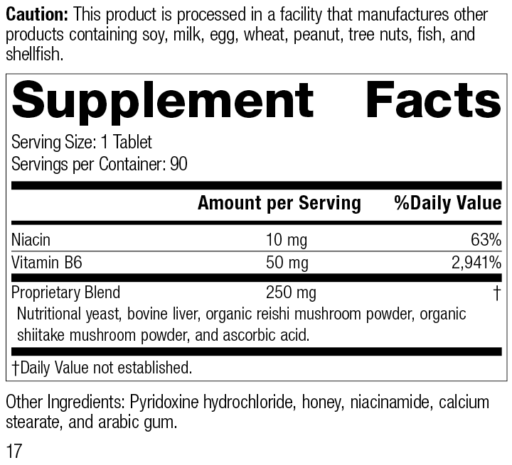B6-Niacinamide, 90 Tablets, Rev 17 Supplement Facts