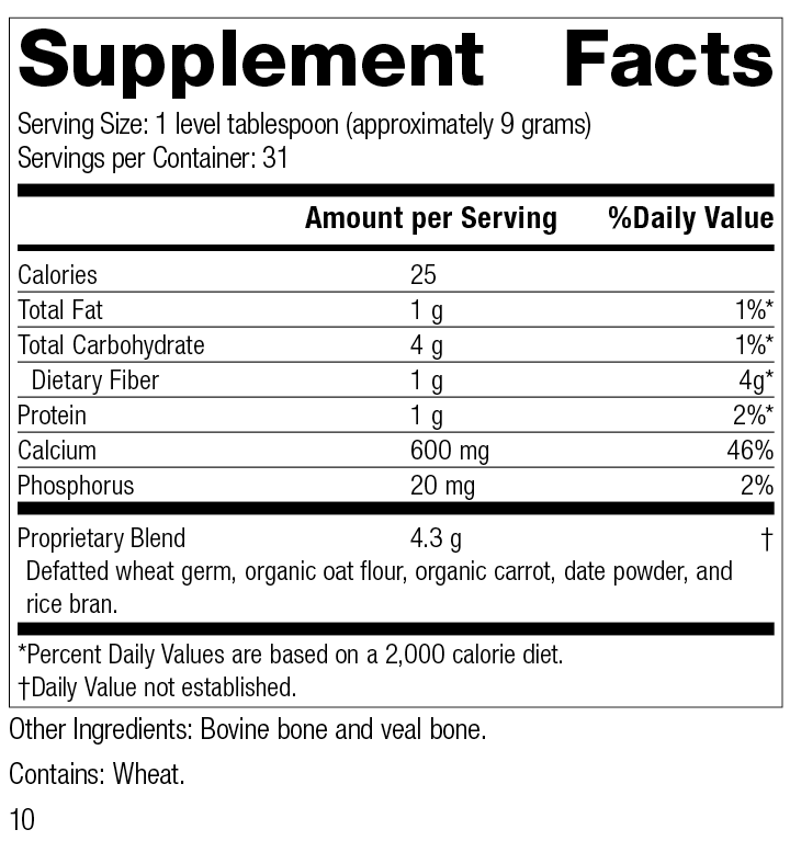 Calcifood® Powder, 10 Ounces, Rev 10 Supplement Facts