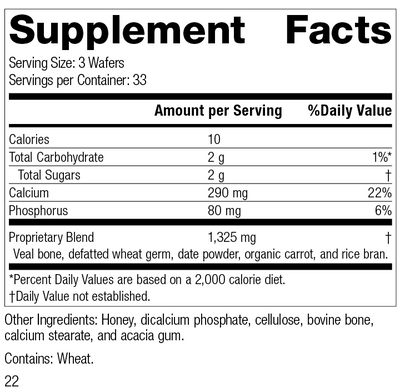 Calcifood®, 100 Wafers, Rev 22 Supplement Facts