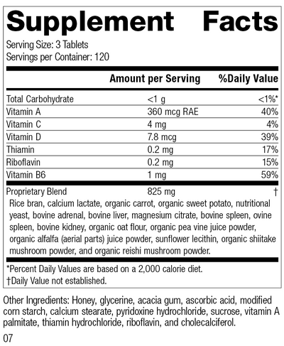 Catalyn® GF, 360 Tablets, Rev 07 Supplement Facts