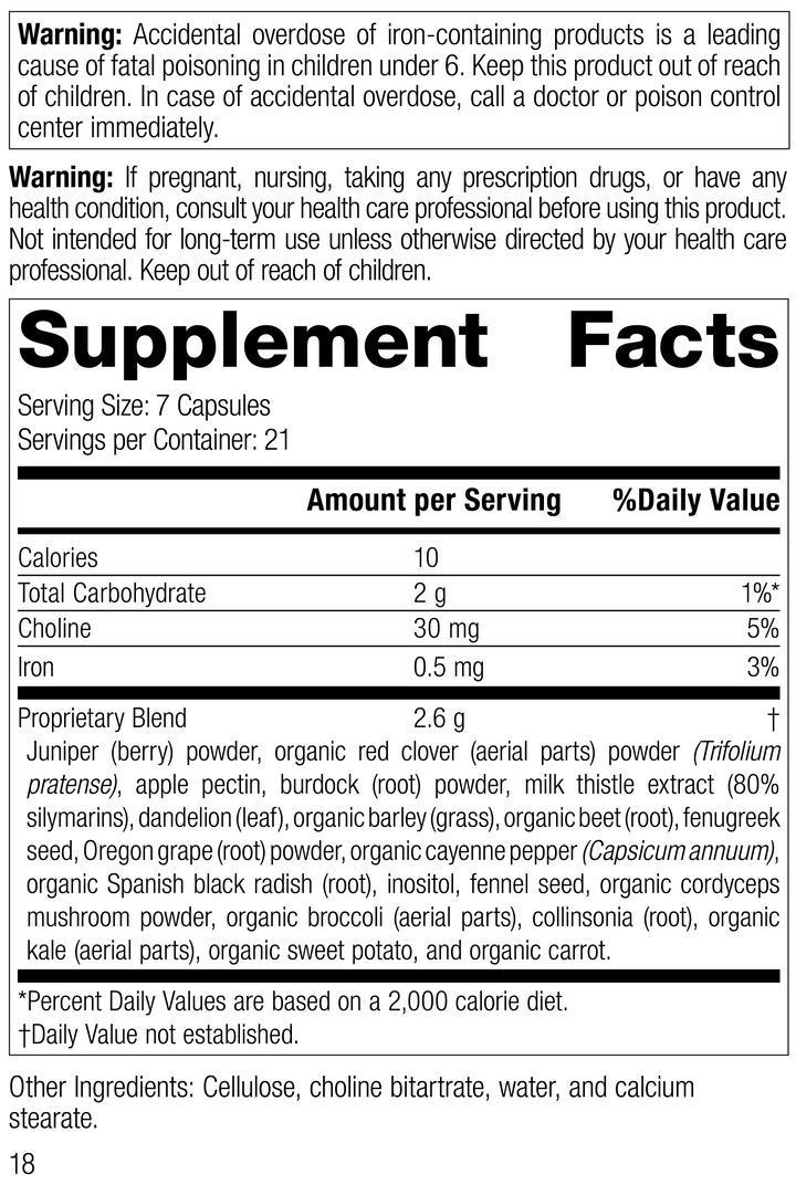 SP Cleanse®, 150 Capsules, Rev 18 Supplement Facts