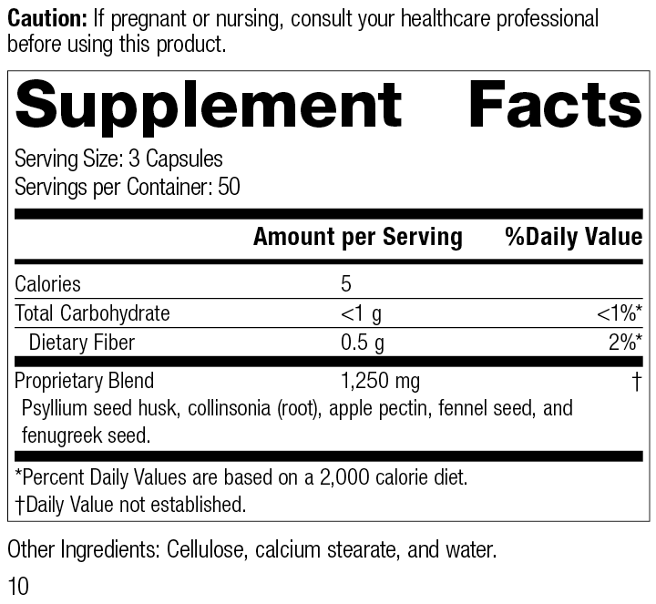 Gastro-Fiber®, 150 Capsules, Rev 09 Supplement Facts