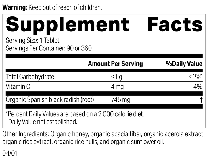 Spanish Black Radish, 360 Tablets