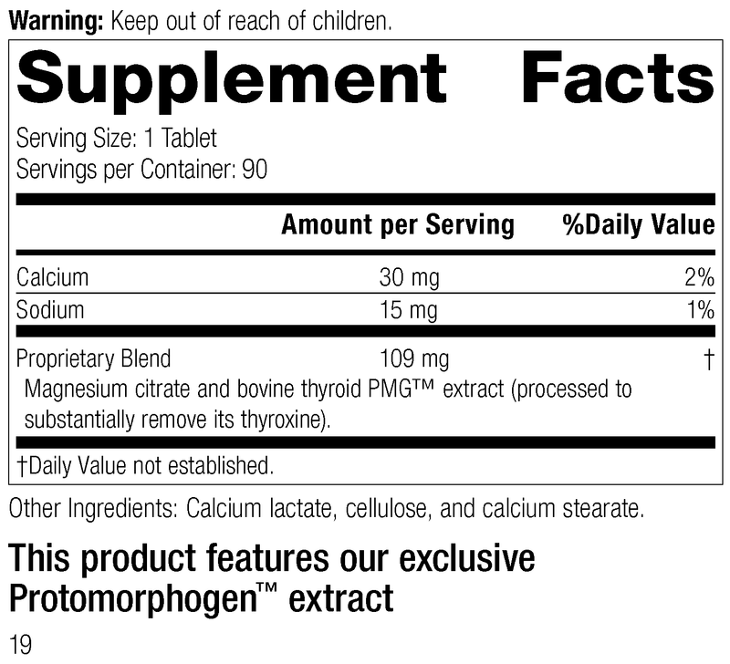 8025 Thytrophon PMG R18 Supplement Facts