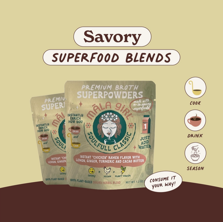 Mala Girl: Soulfull Classic Superfood Instant Broth Powder w/ Lemon Ginger and Turmeric 4 servings per package