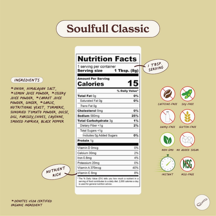 Mala Girl: Soulfull Classic Superfood Instant Broth Powder w/ Lemon Ginger and Turmeric 4 servings per package
