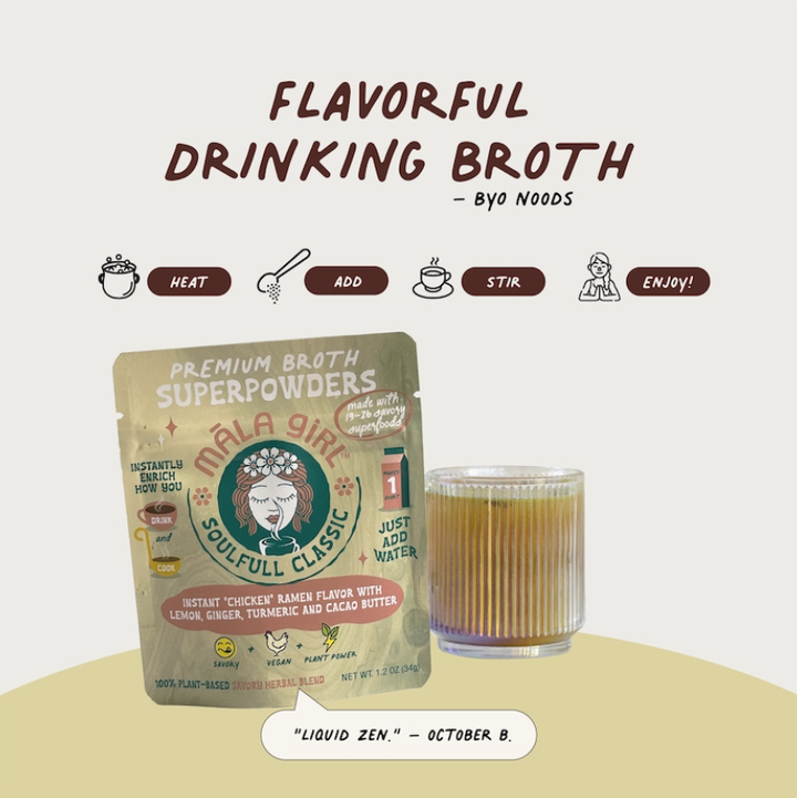 Mala Girl: Soulfull Classic Superfood Instant Broth Powder w/ Lemon Ginger and Turmeric 4 servings per package