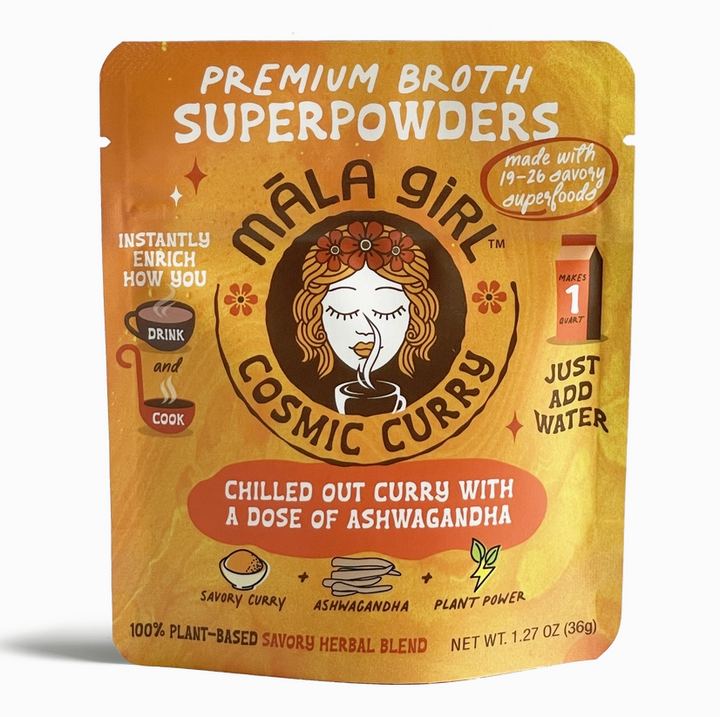 Mala Girl: Cosmic Curry Superfood Instant Broth Powder + Instant Soup Base w/ Ashwagandha 4 servings per package