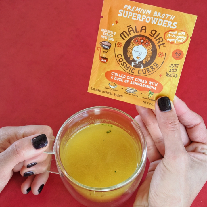 Mala Girl: Cosmic Curry Superfood Instant Broth Powder + Instant Soup Base w/ Ashwagandha 4 servings per package