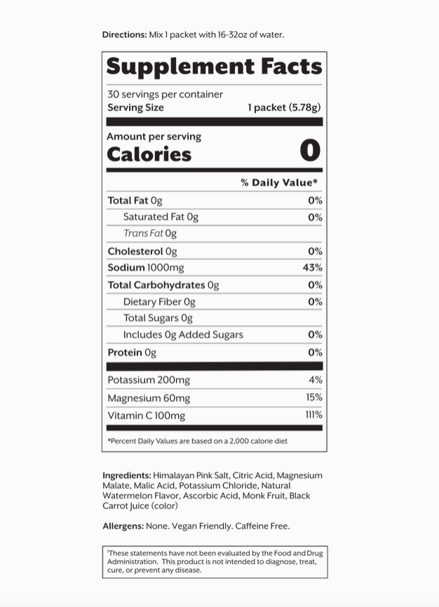 Promix: Salted Watermelon Electrolyte Drink Mix 30 pack