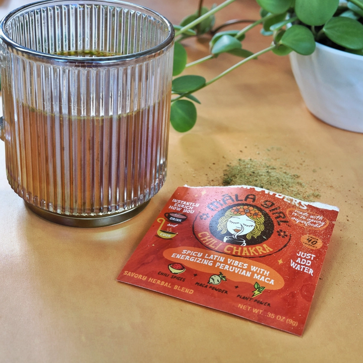 Mala Girl: Chili Chakra Superfood Instant Broth Powder + Instant Soup Base w/ Peruvian Maca 4 servings per package