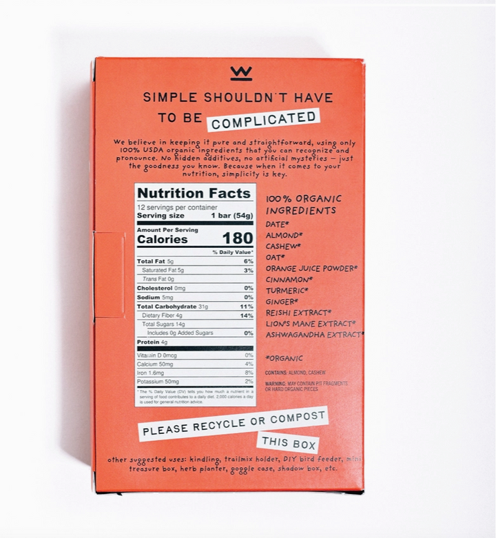 Wise Bar (Cinnamon Turmeric) Adaptogen Mushroom Nutrition Bar