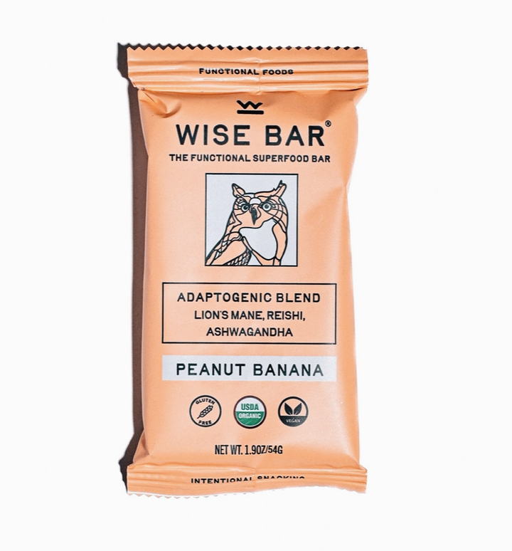 Wise Bar (Peanut Banana) Adaptogen Mushroom Nutrition Bar