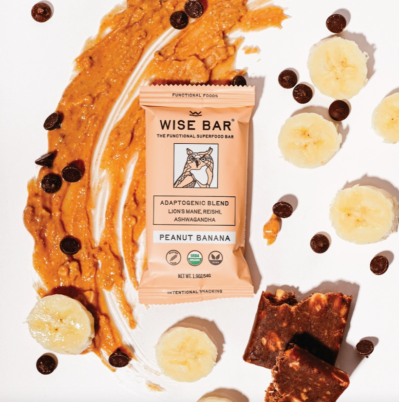 Wise Bar (Peanut Banana) Adaptogen Mushroom Nutrition Bar