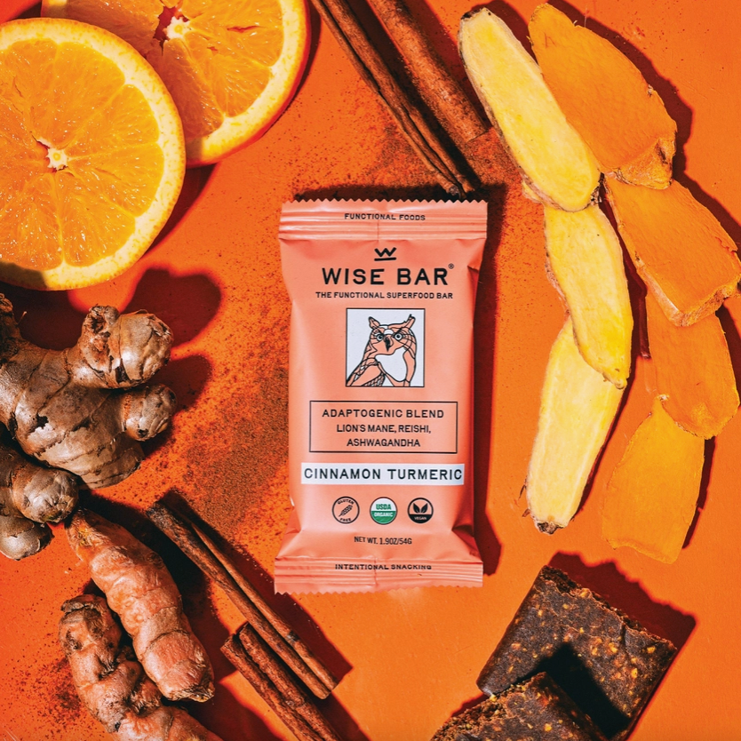 Wise Bar (Cinnamon Turmeric) Adaptogen Mushroom Nutrition Bar