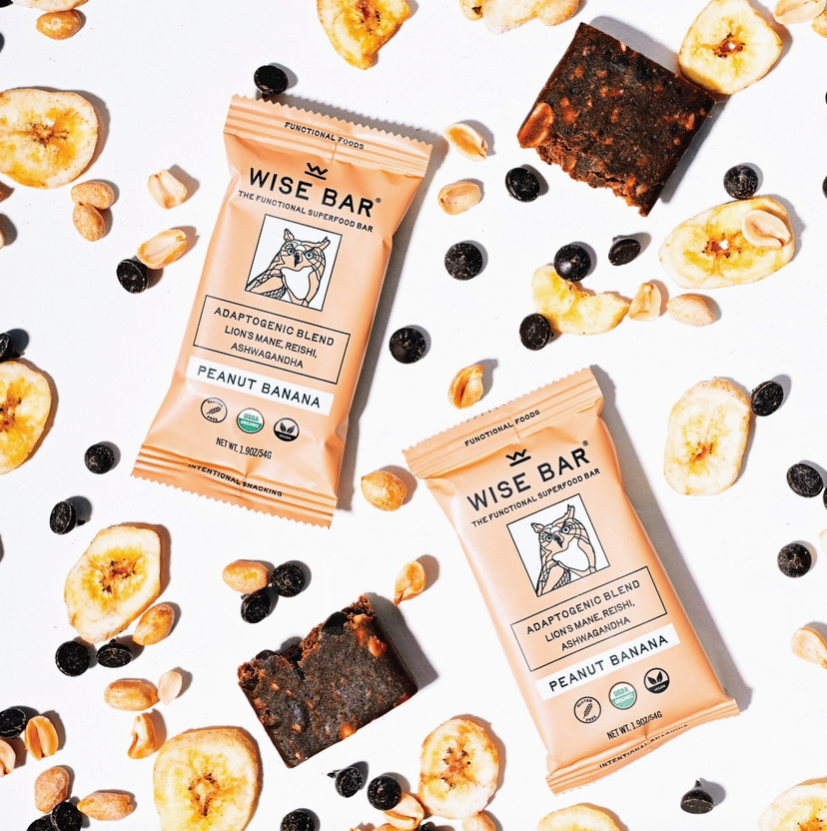 Wise Bar (Peanut Banana) Adaptogen Mushroom Nutrition Bar