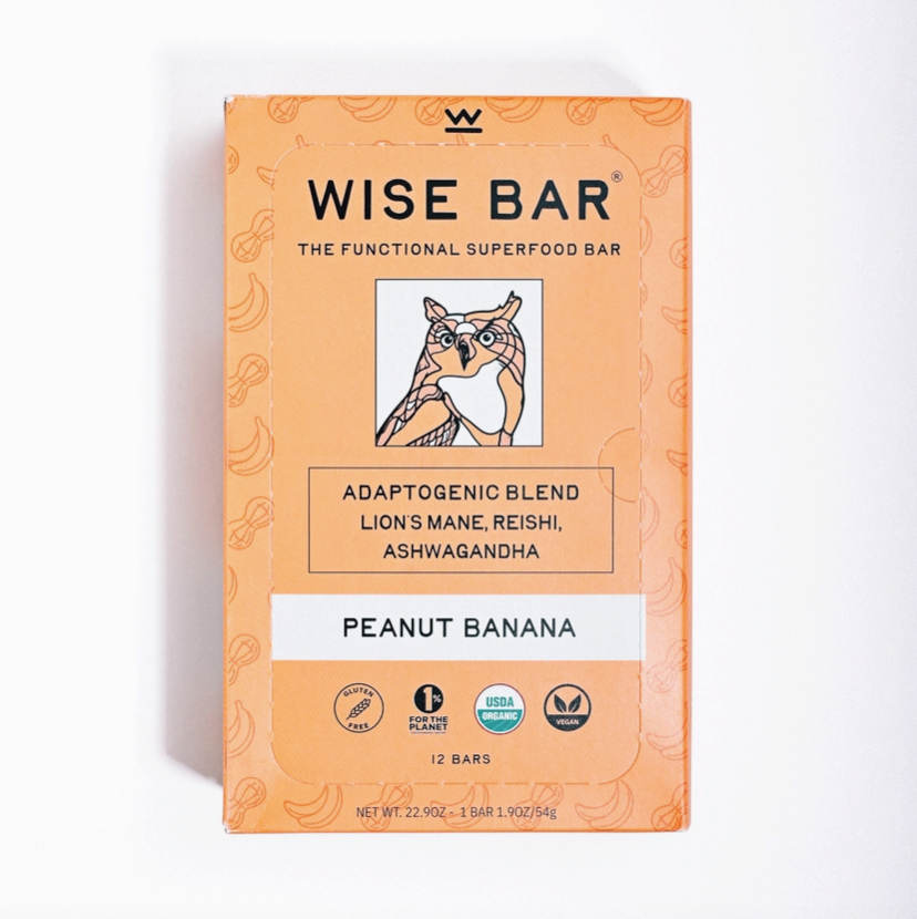 Wise Bar (Peanut Banana) Adaptogen Mushroom Nutrition Bar