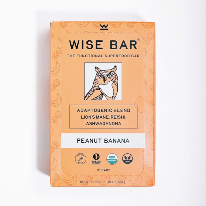 Wise Bar (Peanut Banana) Adaptogen Mushroom Nutrition Bar